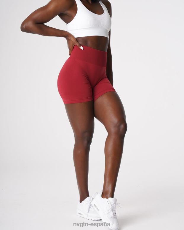 aptitud física mujer NVGTN HB2N2460 carmín pantalones cortos lisos sin costuras