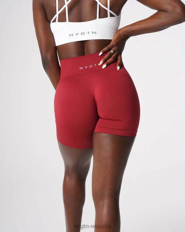 aptitud física mujer NVGTN HB2N2460 carmín pantalones cortos lisos sin costuras