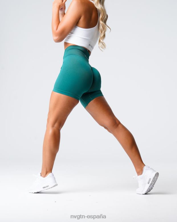 aptitud física mujer NVGTN HB2N2461 Esmeralda pantalones cortos lisos sin costuras