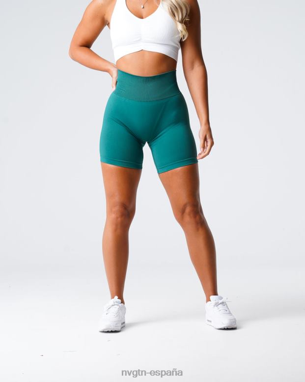 aptitud física mujer NVGTN HB2N2461 Esmeralda pantalones cortos lisos sin costuras