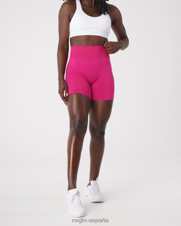 aptitud física mujer NVGTN HB2N2462 magenta pantalones cortos lisos sin costuras