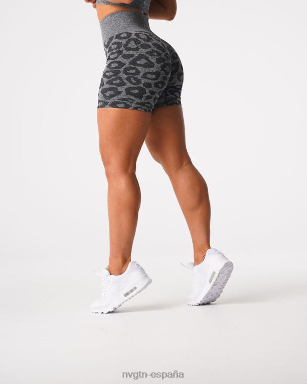 aptitud física mujer NVGTN HB2N2467 negro moteado pantalones cortos sin costuras de leopardo