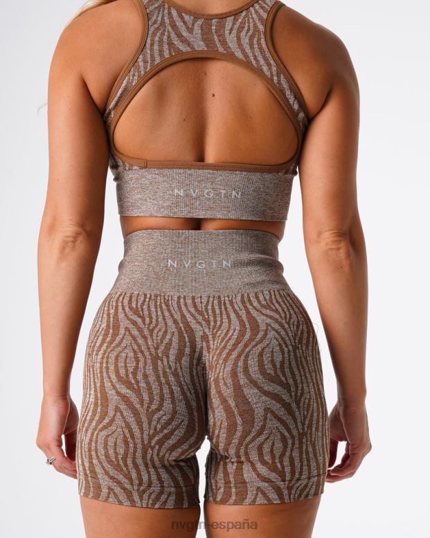 aptitud física mujer NVGTN HB2N2472 moca pantalones cortos sin costuras de cebra