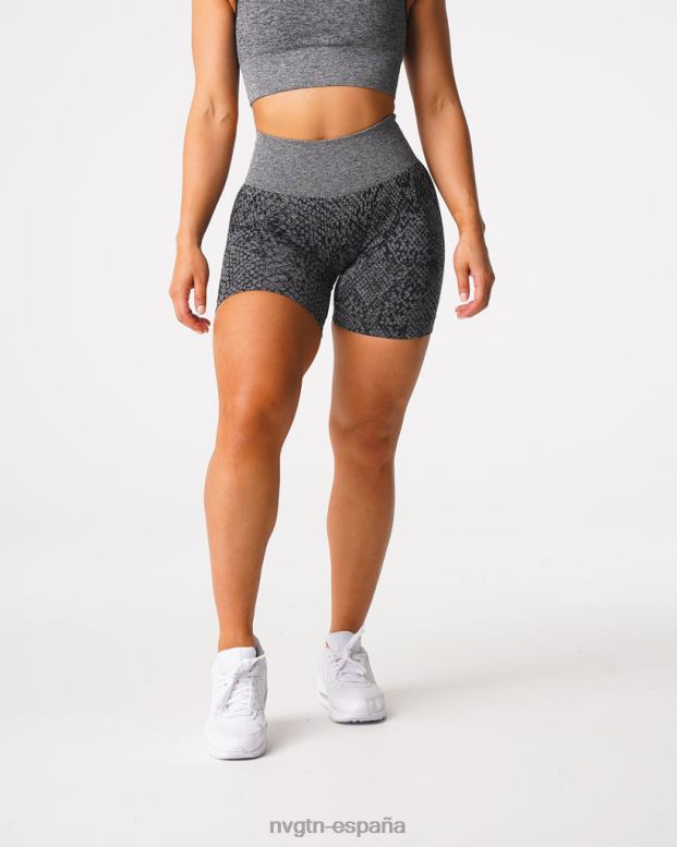 aptitud física mujer NVGTN HB2N2473 negro moteado shorts sin costuras de piel de serpiente