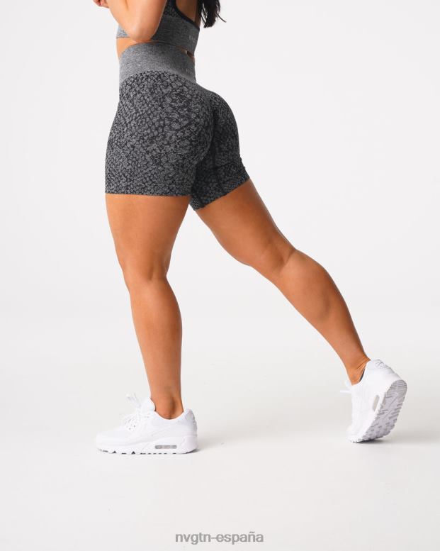 aptitud física mujer NVGTN HB2N2473 negro moteado shorts sin costuras de piel de serpiente