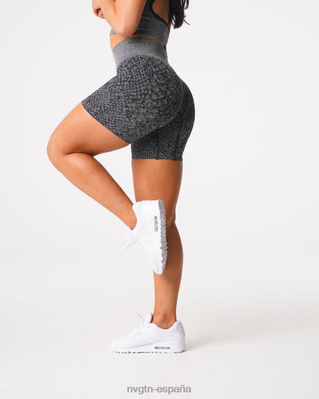 aptitud física mujer NVGTN HB2N2473 negro moteado shorts sin costuras de piel de serpiente