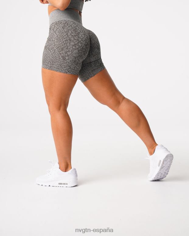 aptitud física mujer NVGTN HB2N2474 verde caqui shorts sin costuras de piel de serpiente