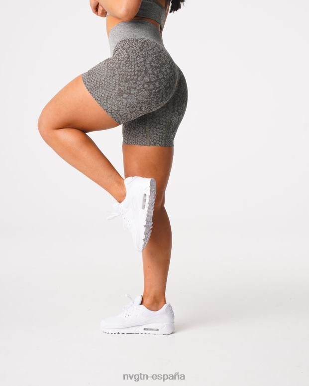 aptitud física mujer NVGTN HB2N2474 verde caqui shorts sin costuras de piel de serpiente