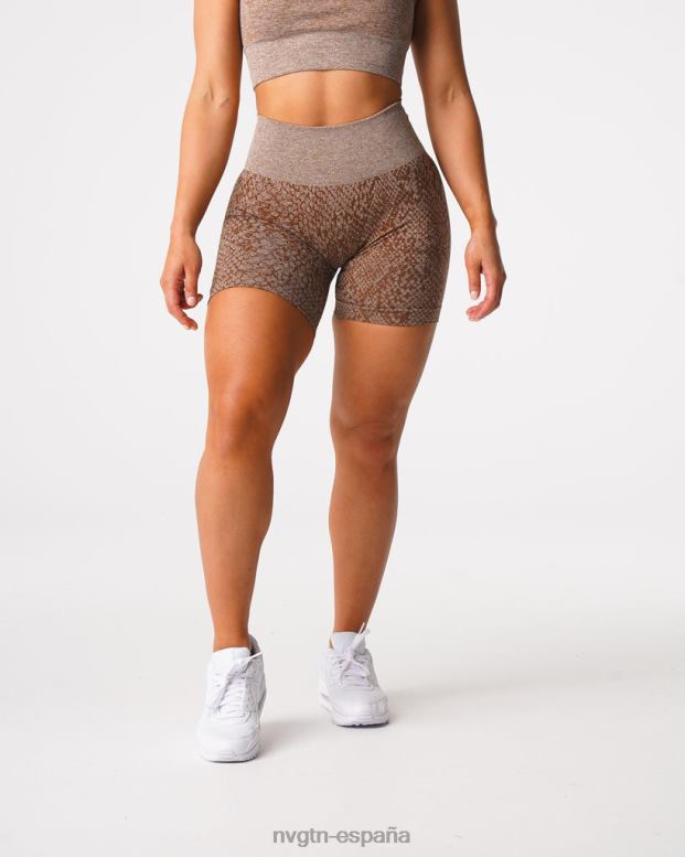 aptitud física mujer NVGTN HB2N2475 moca shorts sin costuras de piel de serpiente