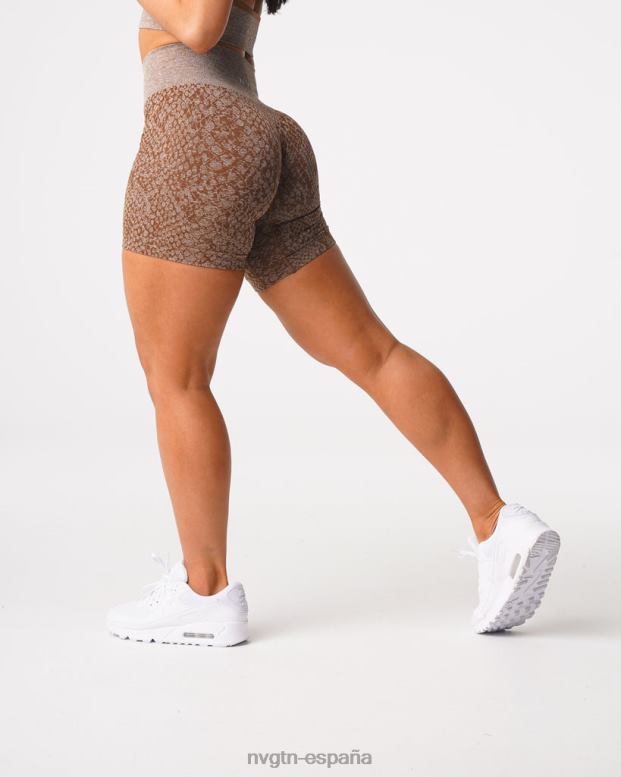 aptitud física mujer NVGTN HB2N2475 moca shorts sin costuras de piel de serpiente