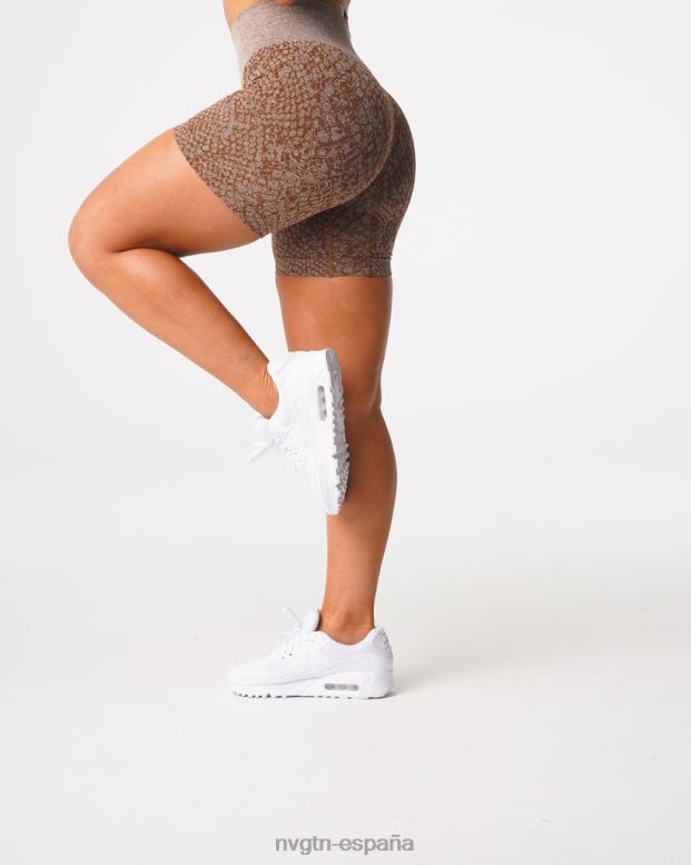 aptitud física mujer NVGTN HB2N2475 moca shorts sin costuras de piel de serpiente