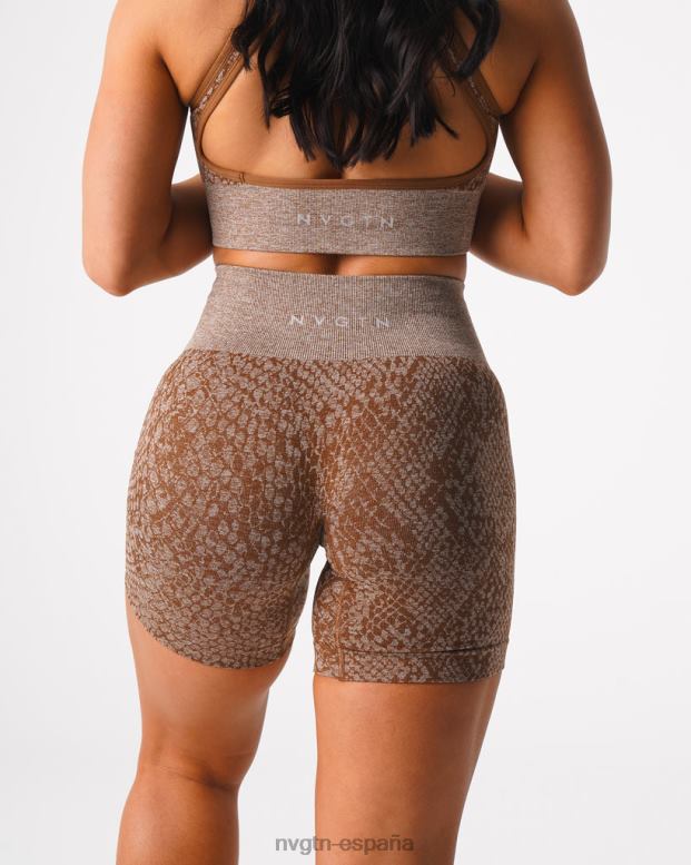 aptitud física mujer NVGTN HB2N2475 moca shorts sin costuras de piel de serpiente