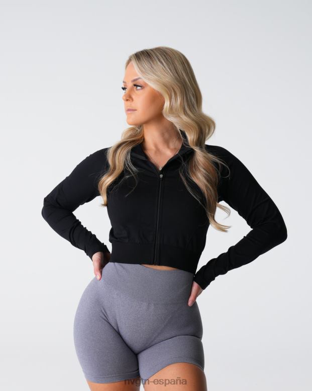 aptitud física mujer NVGTN HB2N2111 negro divina cremallera sin costuras