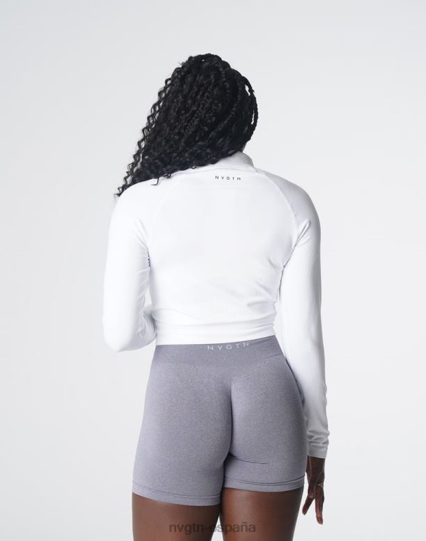 aptitud física mujer NVGTN HB2N2112 blanco divina cremallera sin costuras