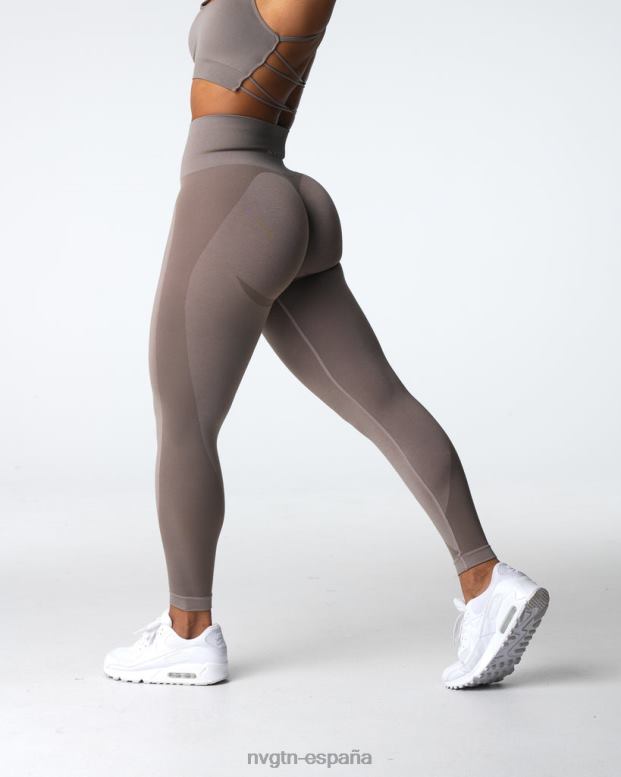 aptitud física mujer NVGTN HB2N2491 gris pardo leggins sin costuras contorno 2.0
