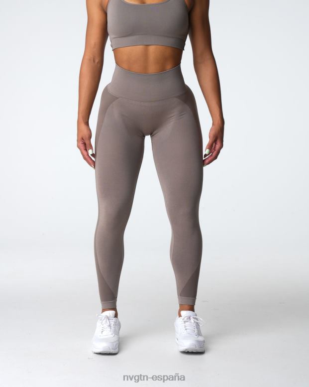 aptitud física mujer NVGTN HB2N2491 gris pardo leggins sin costuras contorno 2.0