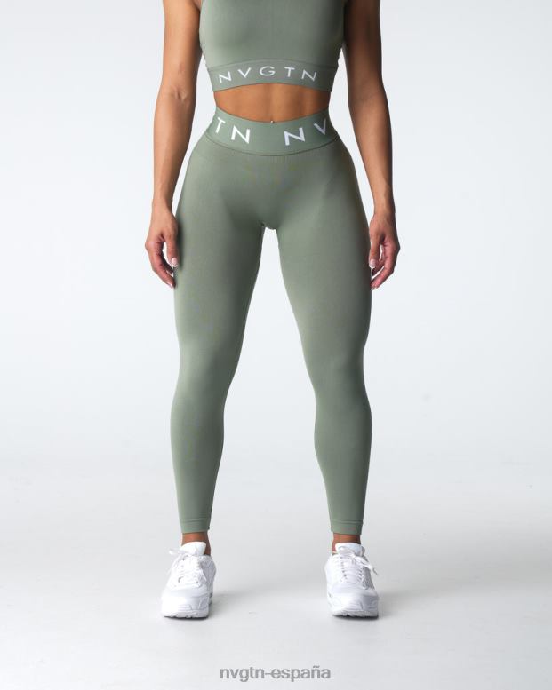 aptitud física mujer NVGTN HB2N2501 verde salvia leggings deportivos sin costuras