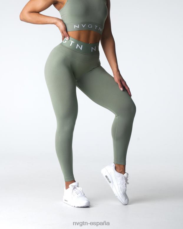 aptitud física mujer NVGTN HB2N2501 verde salvia leggings deportivos sin costuras