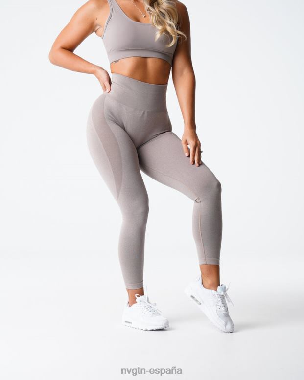 aptitud física mujer NVGTN HB2N2504 gris pardo leggins sin costuras con contorno