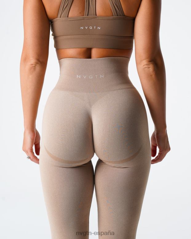 aptitud física mujer NVGTN HB2N2509 beige leggins sin costuras con contorno
