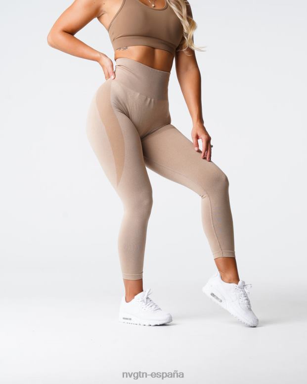 aptitud física mujer NVGTN HB2N2509 beige leggins sin costuras con contorno