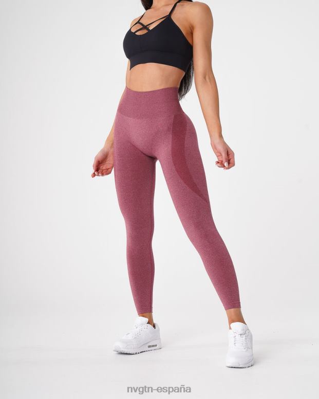 aptitud física mujer NVGTN HB2N2515 granate leggins sin costuras con contorno