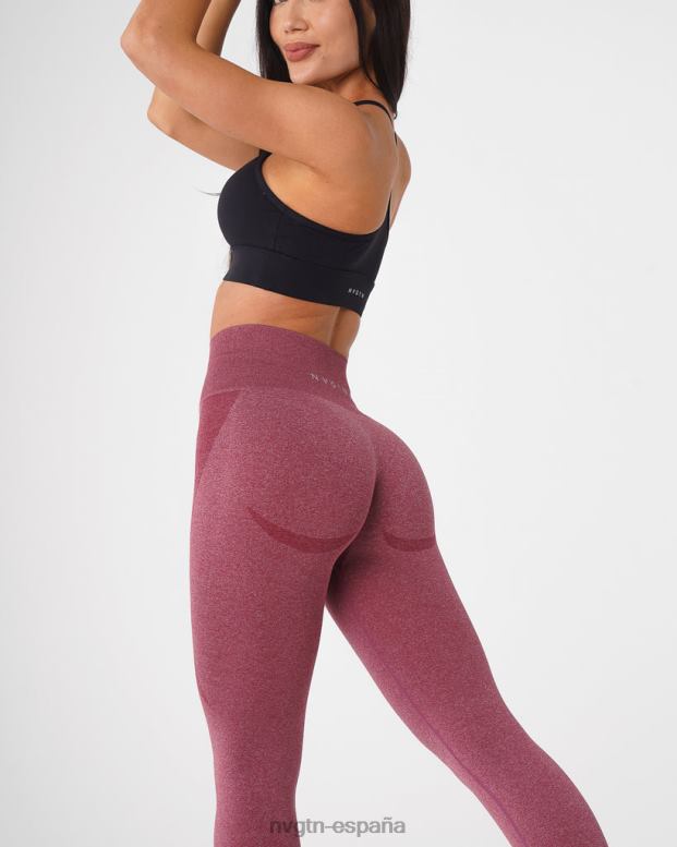 aptitud física mujer NVGTN HB2N2515 granate leggins sin costuras con contorno