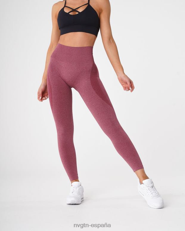 aptitud física mujer NVGTN HB2N2515 granate leggins sin costuras con contorno