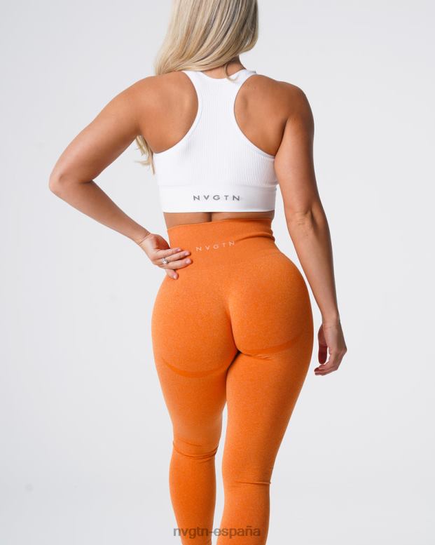 aptitud física mujer NVGTN HB2N2517 naranja quemada leggins sin costuras con contorno