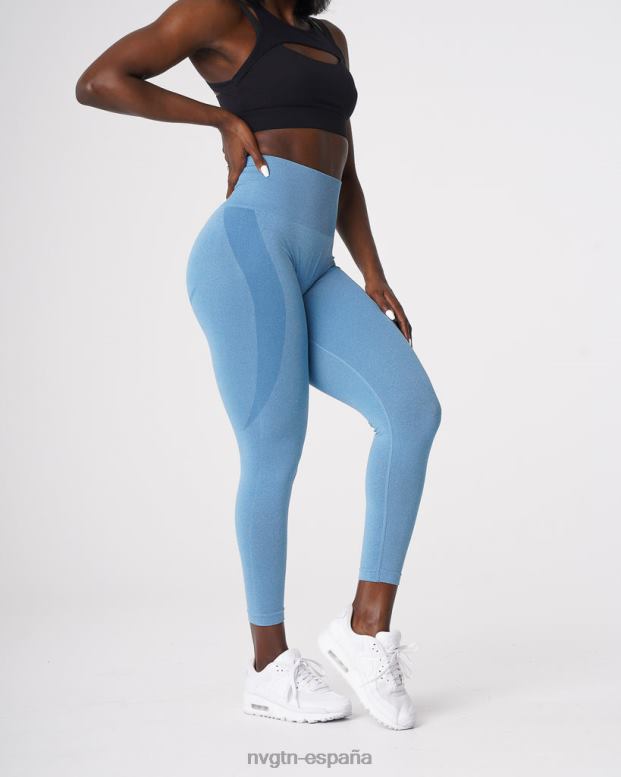 aptitud física mujer NVGTN HB2N2519 cielo azul leggins sin costuras con contorno