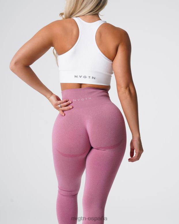 aptitud física mujer NVGTN HB2N2521 rosa pastel leggins sin costuras con contorno