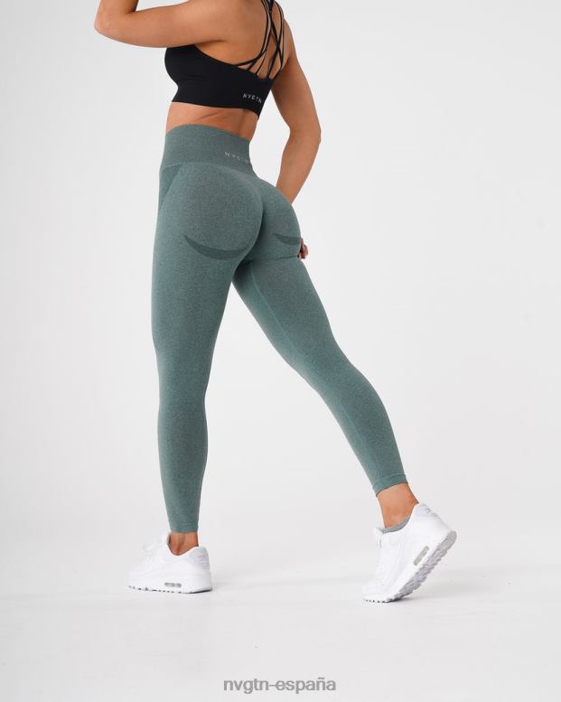 aptitud física mujer NVGTN HB2N2524 bosque verde leggins sin costuras con contorno