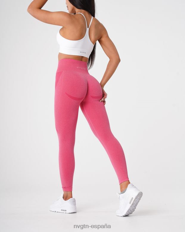 aptitud física mujer NVGTN HB2N2526 Rosa caliente leggins sin costuras con contorno