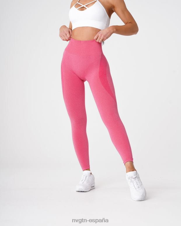 aptitud física mujer NVGTN HB2N2526 Rosa caliente leggins sin costuras con contorno
