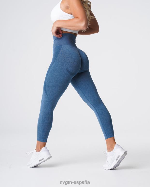 aptitud física mujer NVGTN HB2N2527 azul pizarra leggins sin costuras con contorno