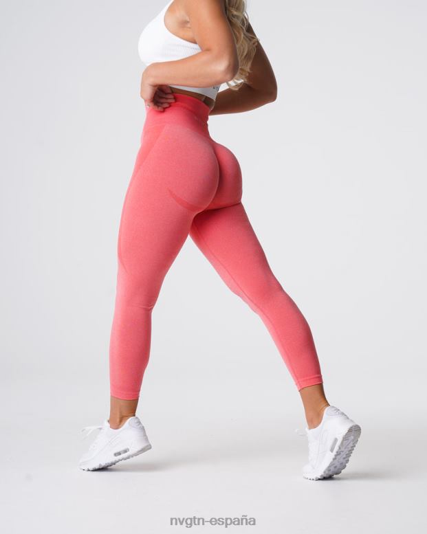 aptitud física mujer NVGTN HB2N2533 coral leggins sin costuras con contorno