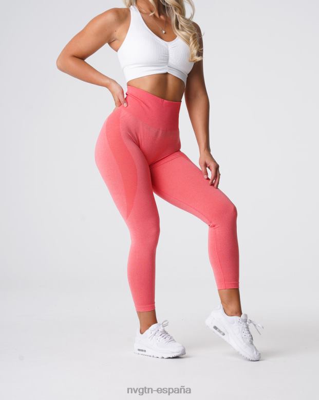 aptitud física mujer NVGTN HB2N2533 coral leggins sin costuras con contorno