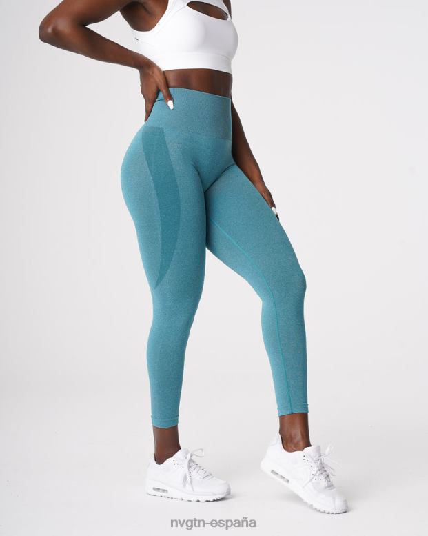 aptitud física mujer NVGTN HB2N2534 verde azulado leggins sin costuras con contorno
