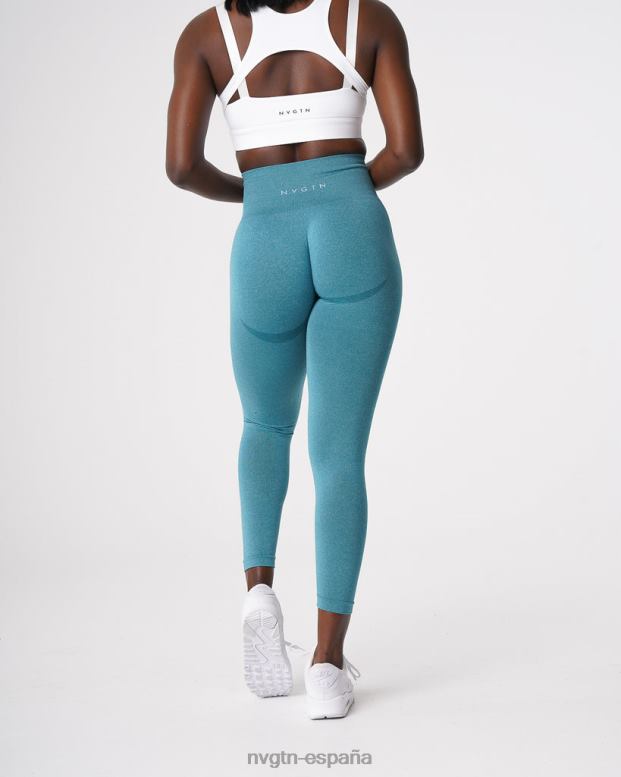 aptitud física mujer NVGTN HB2N2534 verde azulado leggins sin costuras con contorno