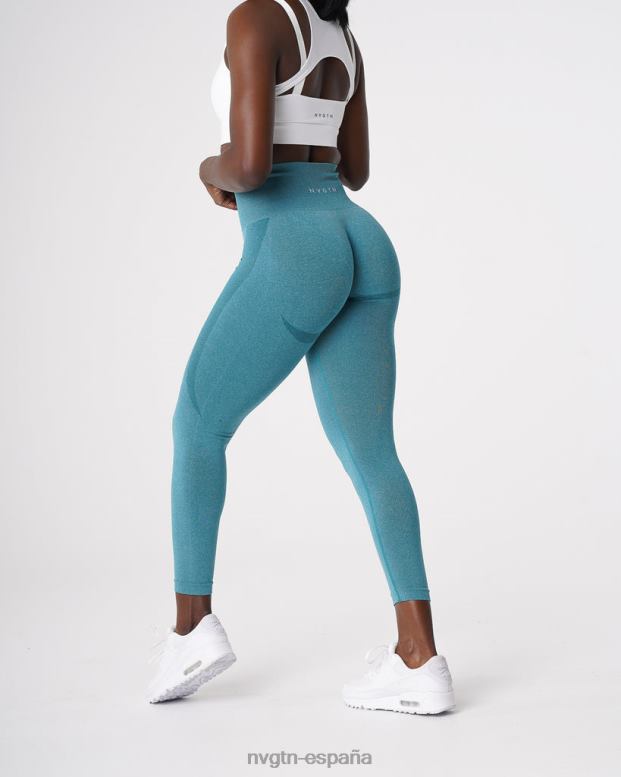 aptitud física mujer NVGTN HB2N2534 verde azulado leggins sin costuras con contorno