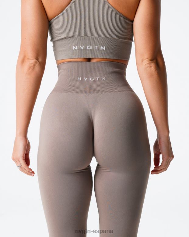 aptitud física mujer NVGTN HB2N2558 gris pardo leggins lisos sin costuras