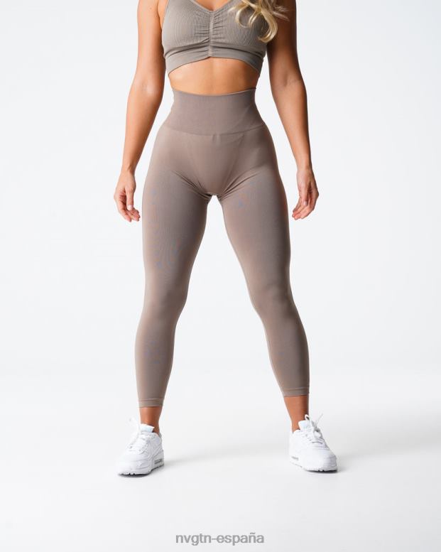 aptitud física mujer NVGTN HB2N2558 gris pardo leggins lisos sin costuras