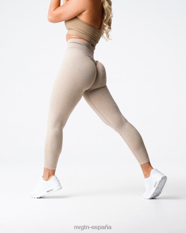 aptitud física mujer NVGTN HB2N2563 beige leggins sin costuras