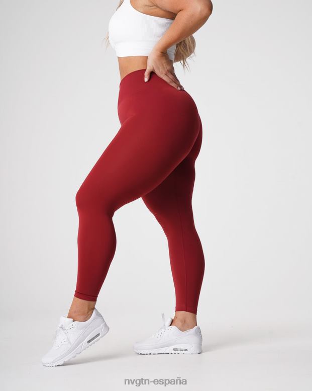 aptitud física mujer NVGTN HB2N2574 carmín leggins lisos sin costuras