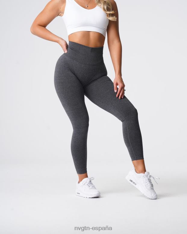aptitud física mujer NVGTN HB2N2610 negro moteado leggins curvos sin costuras