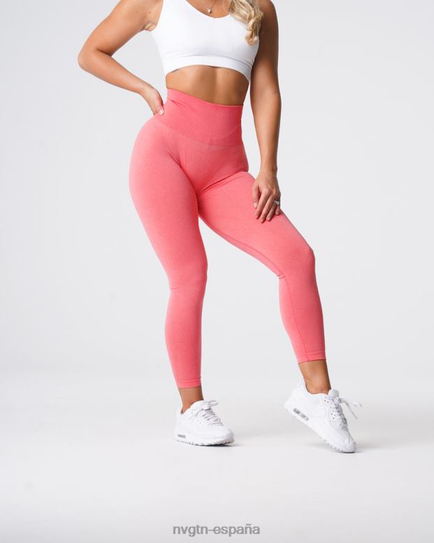 aptitud física mujer NVGTN HB2N2612 coral leggins curvos sin costuras