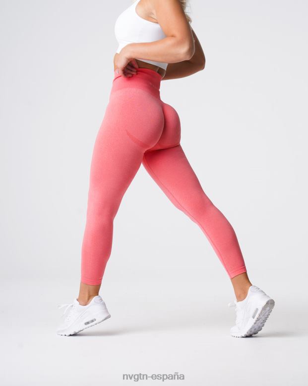 aptitud física mujer NVGTN HB2N2612 coral leggins curvos sin costuras