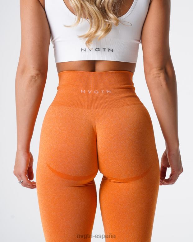 aptitud física mujer NVGTN HB2N2614 naranja quemada leggins curvos sin costuras