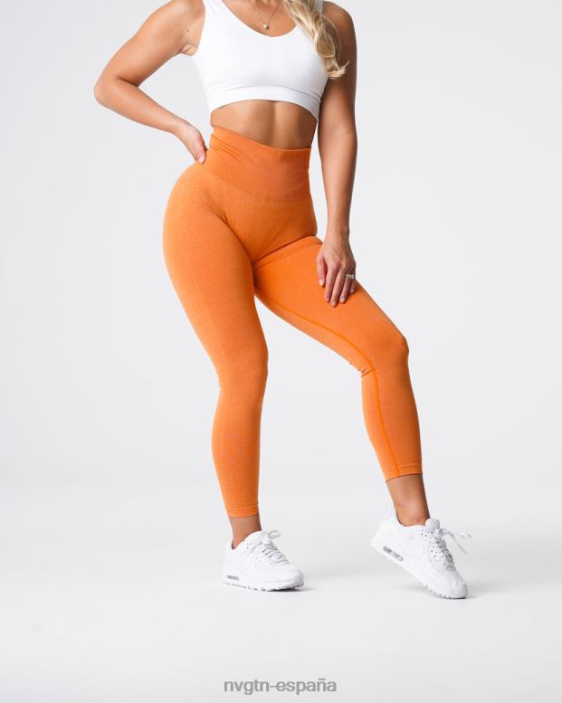 aptitud física mujer NVGTN HB2N2614 naranja quemada leggins curvos sin costuras
