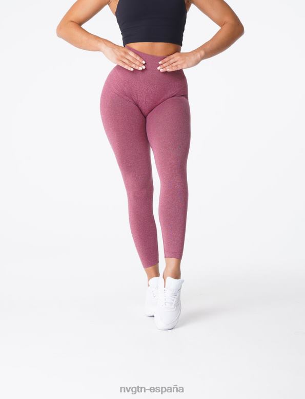 aptitud física mujer NVGTN HB2N2620 granate leggins curvos sin costuras
